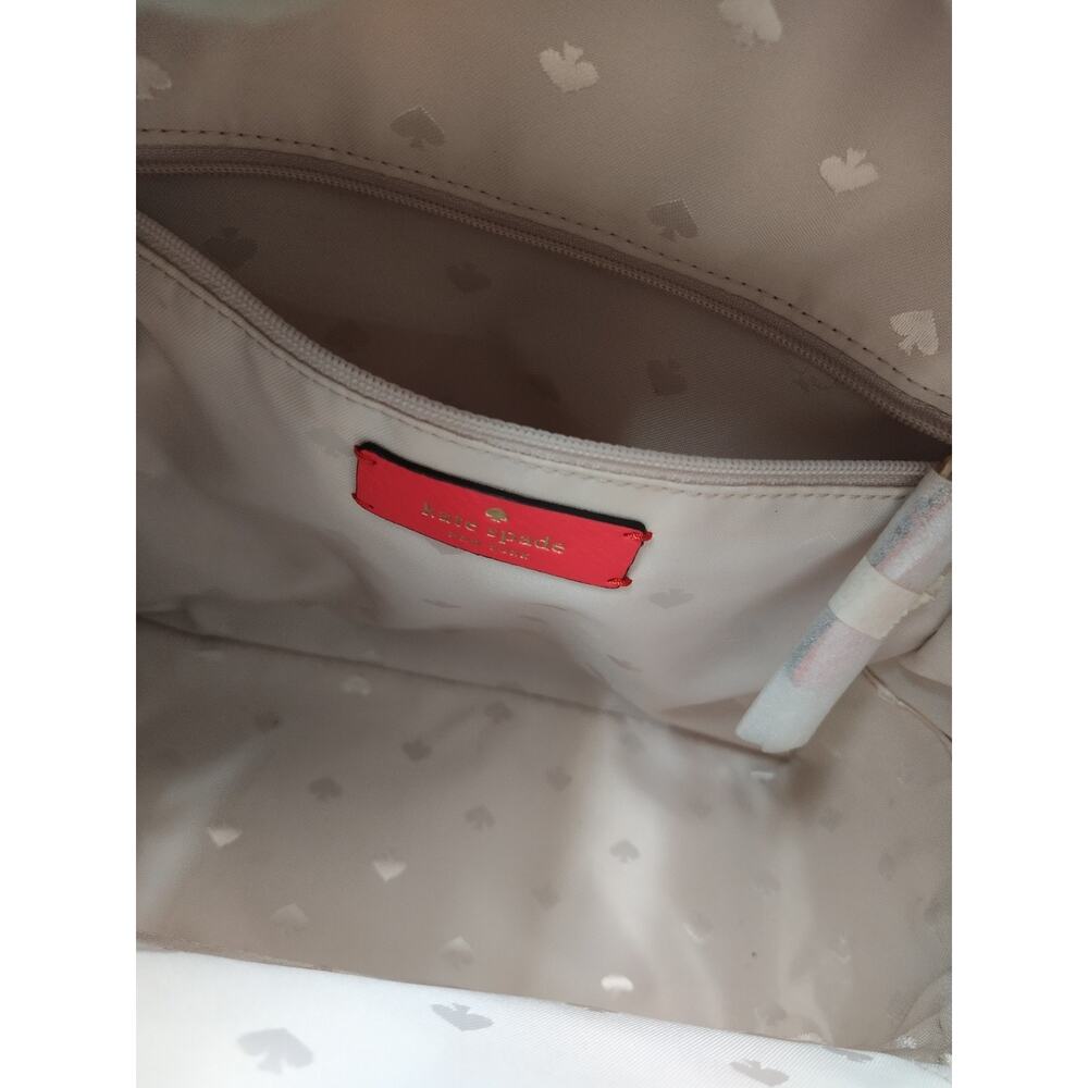 Kate Spade New York Jackson Coral Red Pebbled Leather Zipper Top Handle Backpack - Picture 13 of 16